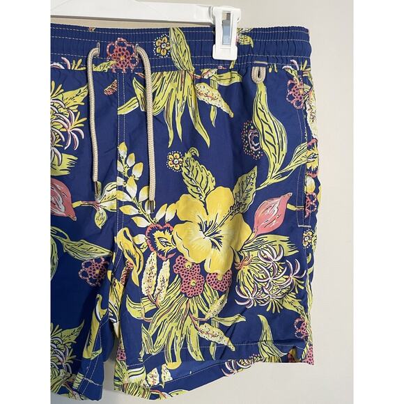 Polo Ralph Lauren Tropical Floral Print Swim Trunks Board Shorts Men M Blue - Picture 3 of 9